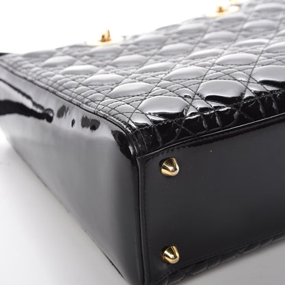 Christian Dior Patent Cannage Large Lady Dior Black 11 of 12