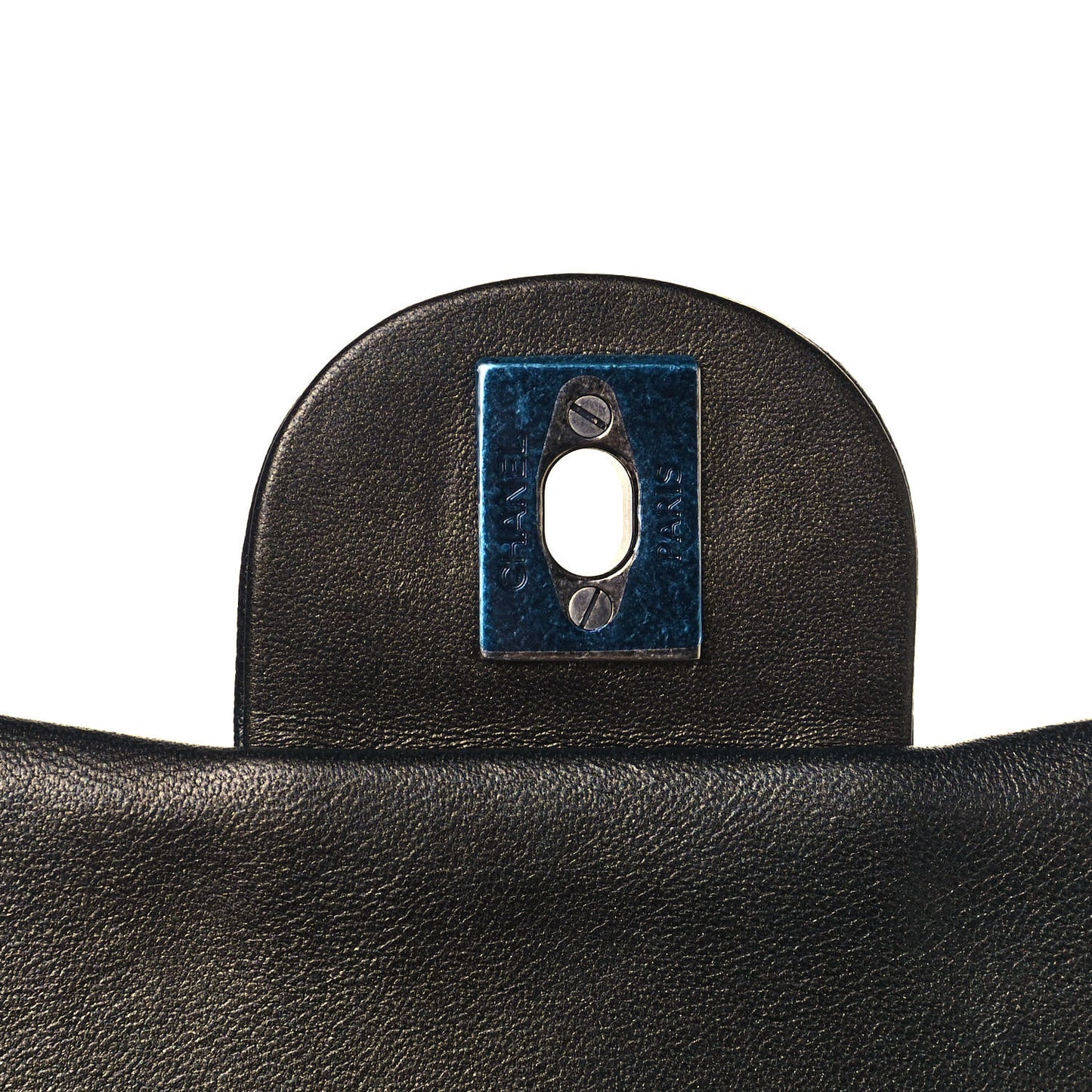 Metallic Goatskin Quilted Medium Rock In Rome Flap Charcoal