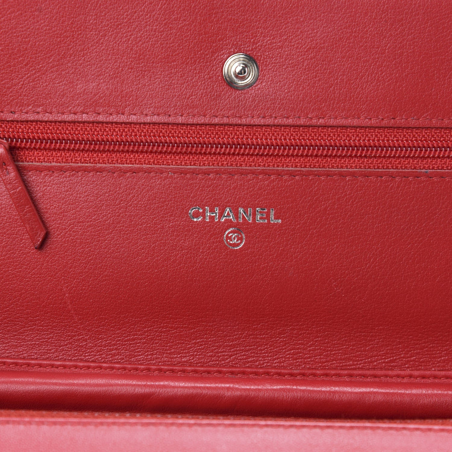 Chanel Caviar Timeless CC Wallet On Chain WOC Red 10 of 14