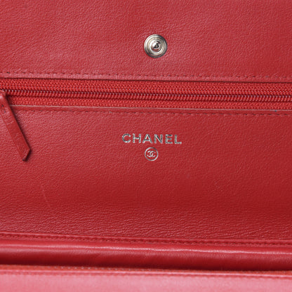 Chanel Caviar Timeless CC Wallet On Chain WOC Red 10 of 14