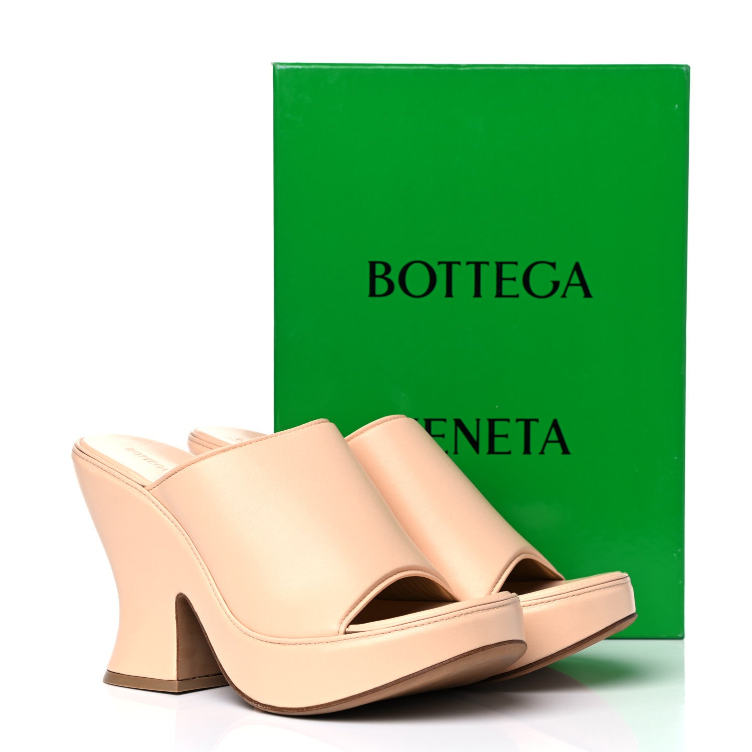 Bottega Veneta Nappa Slide Platform 115 Wedge Sandals 40 Macaroon 15 of 15