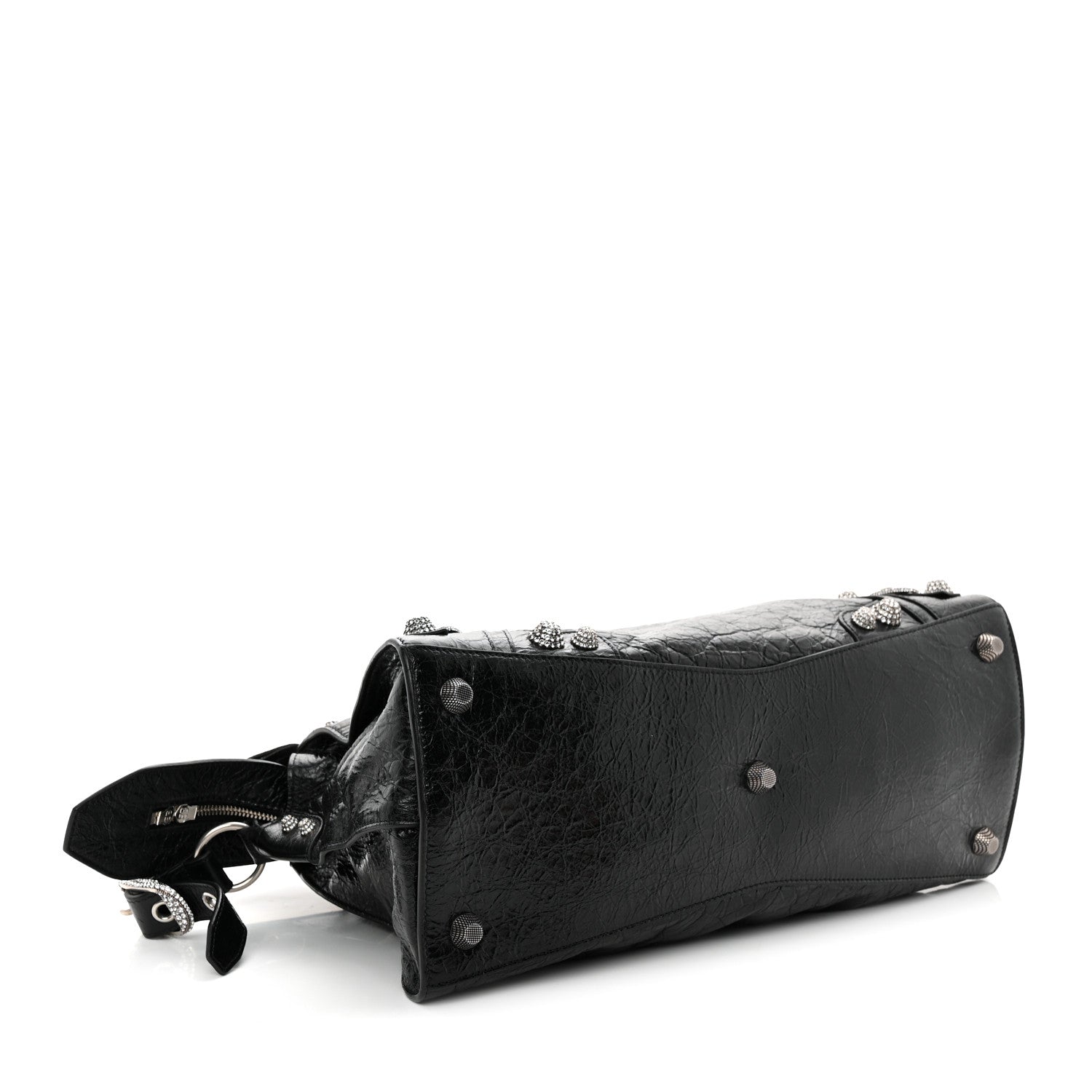 Balenciaga Agneau Arena Crystal Neo Cagole City Handbag Black 5 of 11