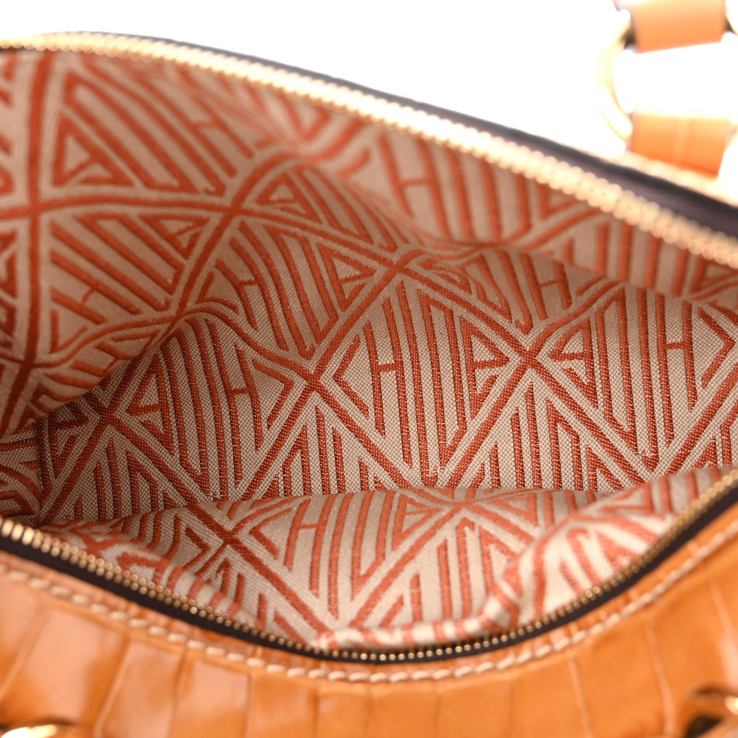 Chloe Calfskin Crocodile Embossed Small Daria Autumnal Brown 5 of 10