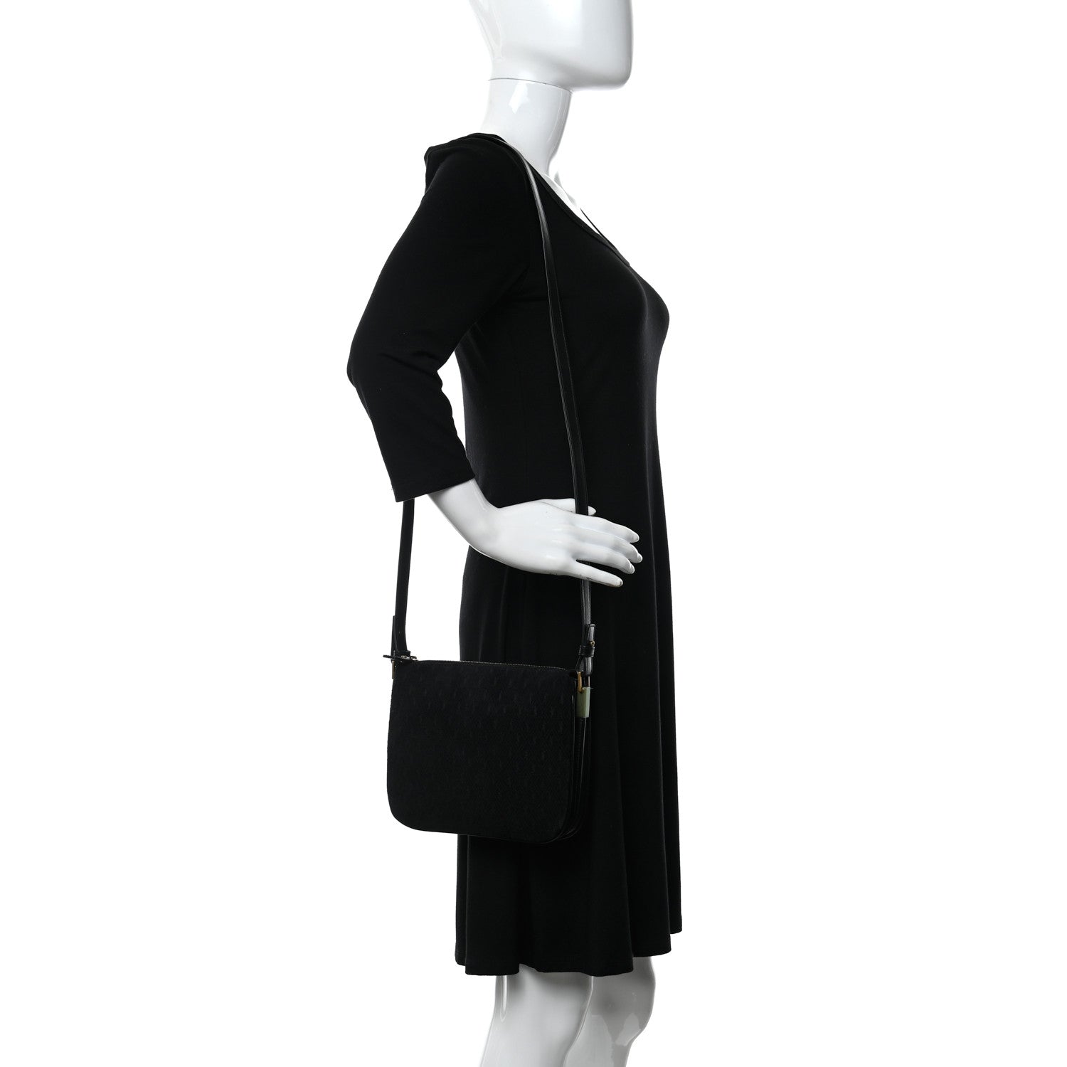 Saint Laurent Suede All-Over Monogram Crossbody Black 2 of 10