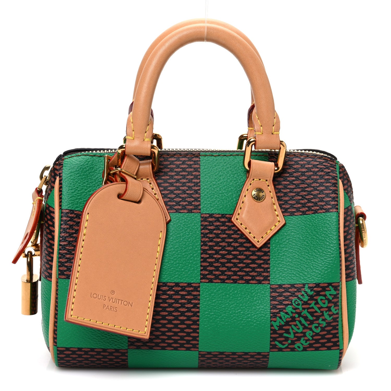 Louis Vuitton Damier Pop Speedy Bandouliere 18 Green 1 of 11