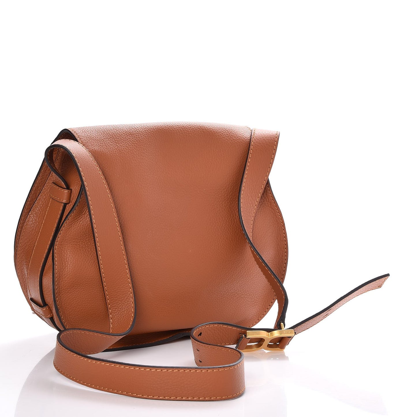Calfskin Medium Marcie Round Crossbody Bag Tan