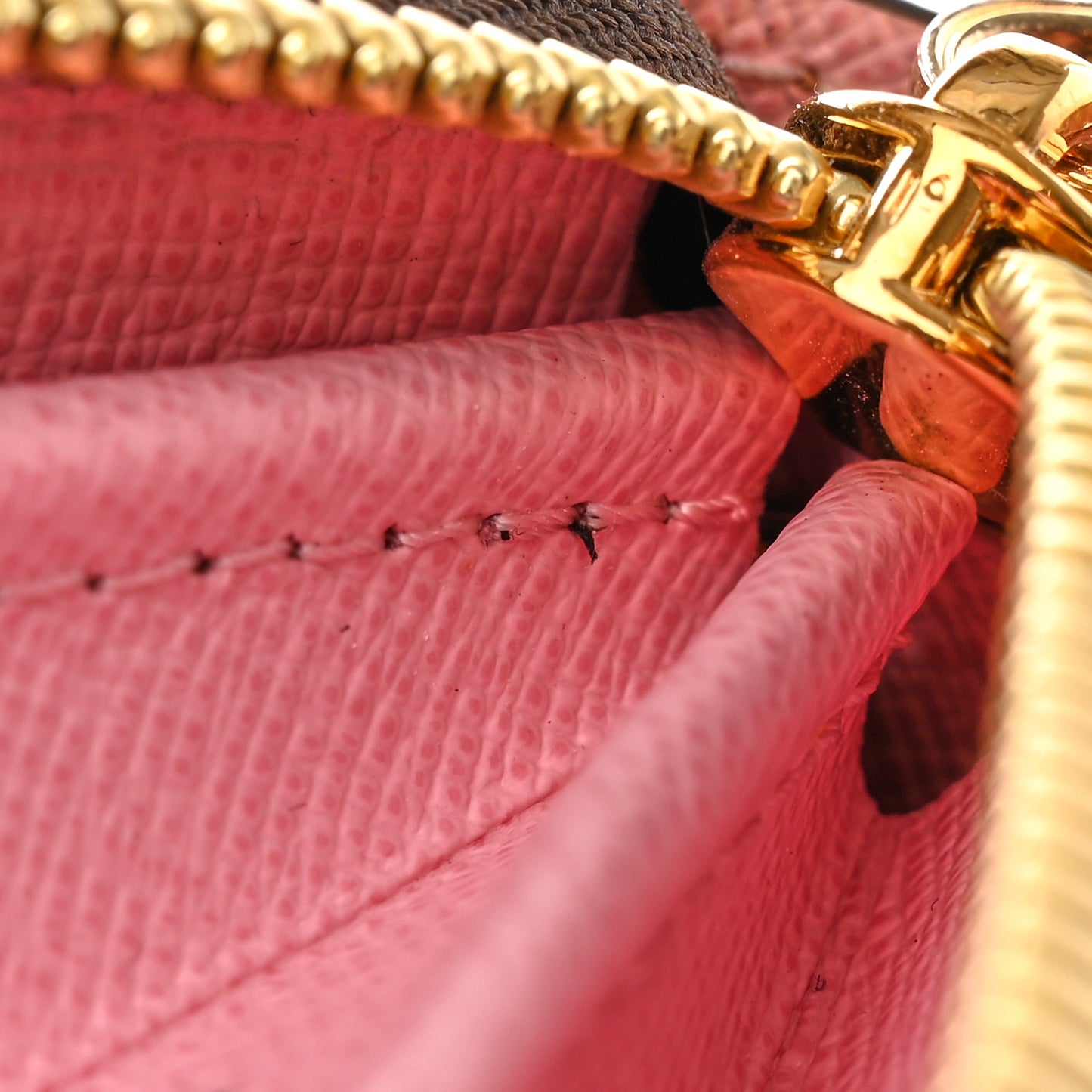 Damier Ebene Studded Zippy Wallet Rose Ballerine