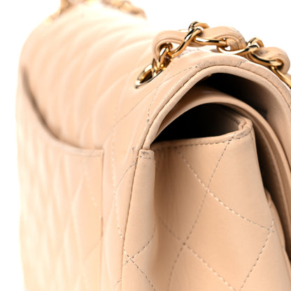 Chanel Lambskin Quilted Jumbo Double Flap Beige Clair 11 of 18