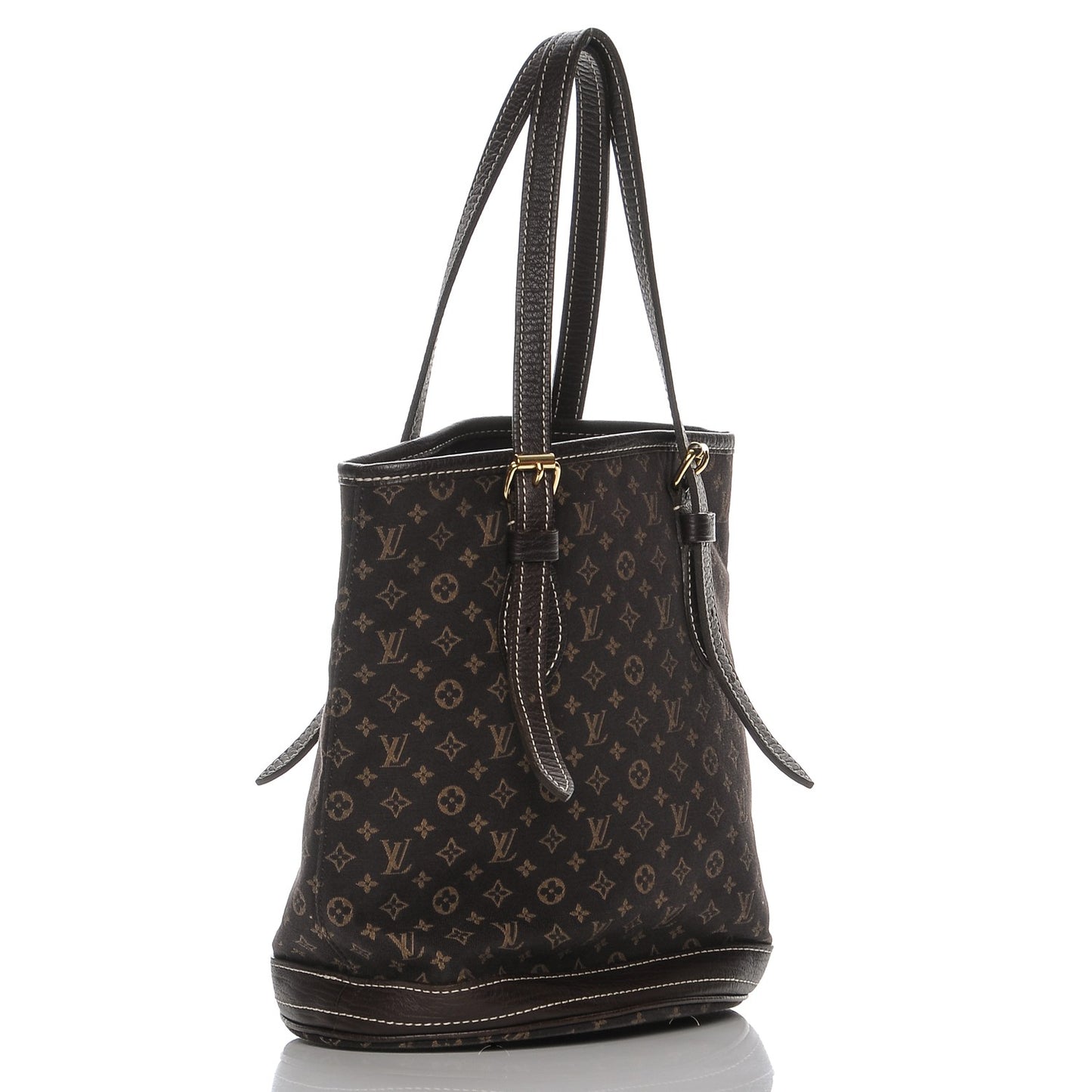 Mini Lin Monogram Bucket Bag Ebene
