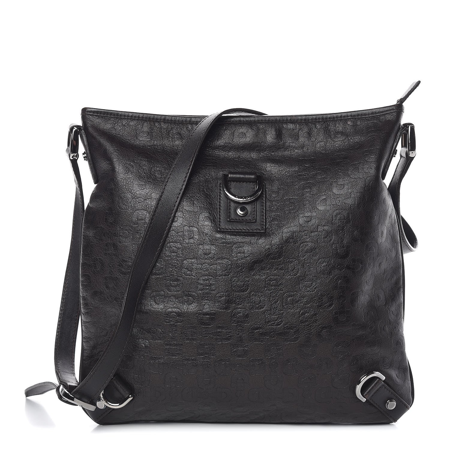 Gucci Calfskin Horsebit Embossed Abbey Messenger Dark Brown 1 of 13