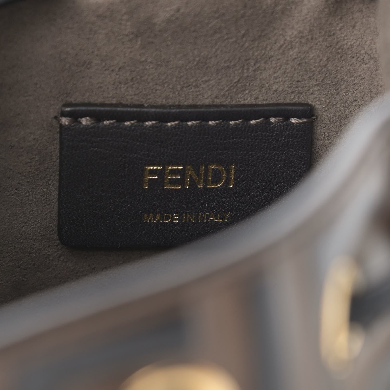 Fendi Vitello Liberty F is Fendi Bi-Color FF 1974 Embossed Mini Mon Tresor Bucket Bag Maya Black 6 of 10