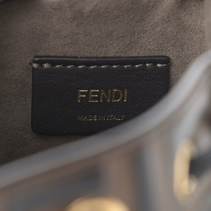 Fendi Vitello Liberty F is Fendi Bi-Color FF 1974 Embossed Mini Mon Tresor Bucket Bag Maya Black 6 of 10