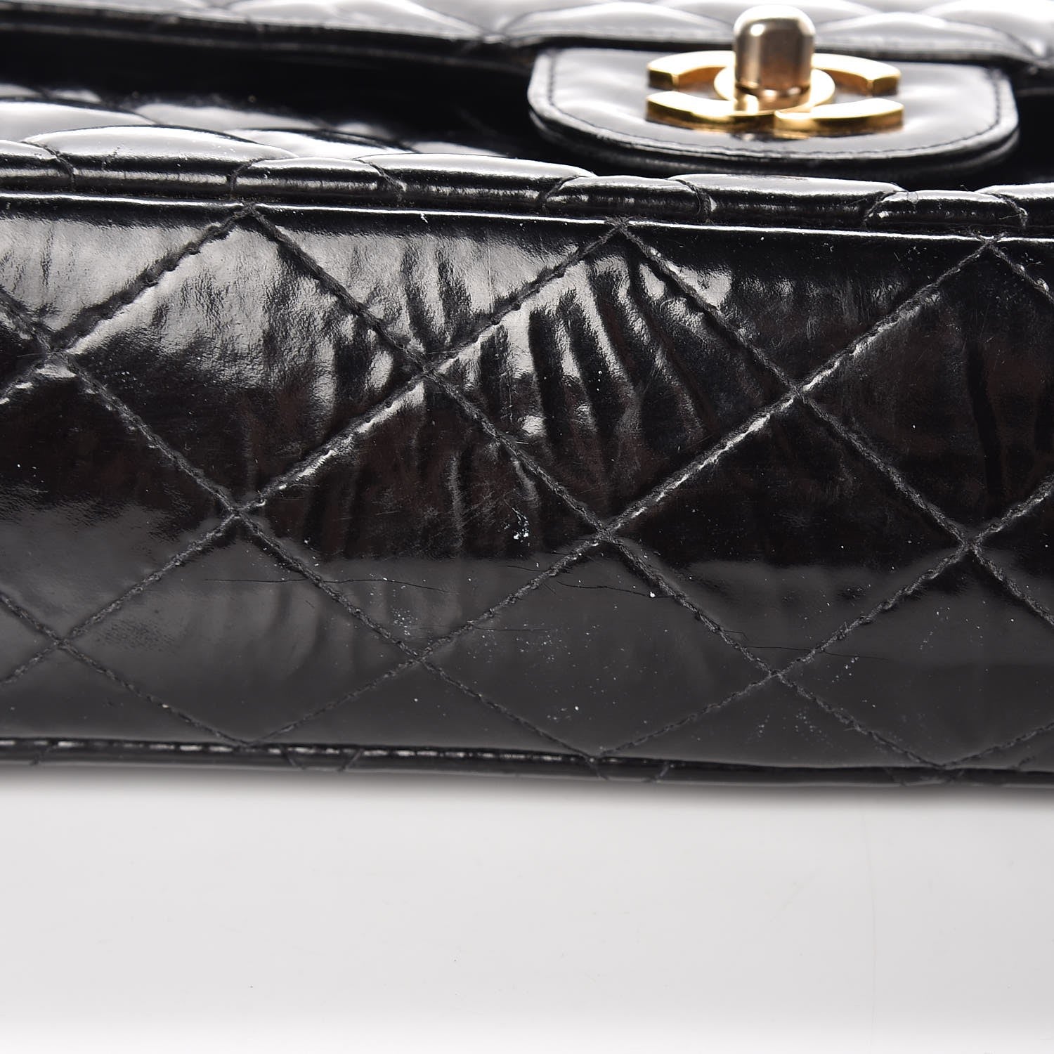 Chanel Patent Quilted Medium Double Flap Black 14 of 18
