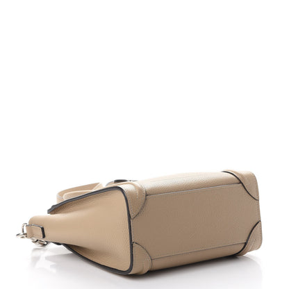 Celine Drummed Calfskin Nano Luggage Dune 4 of 8
