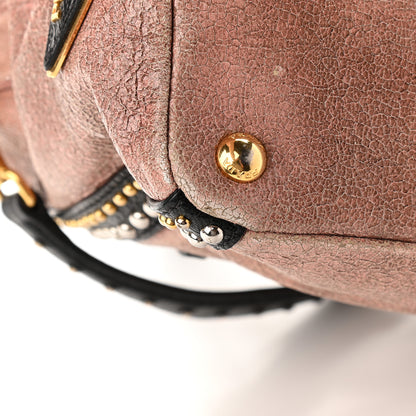 Prada Craquele Studded Shoulder Bag Petalo 13 of 14
