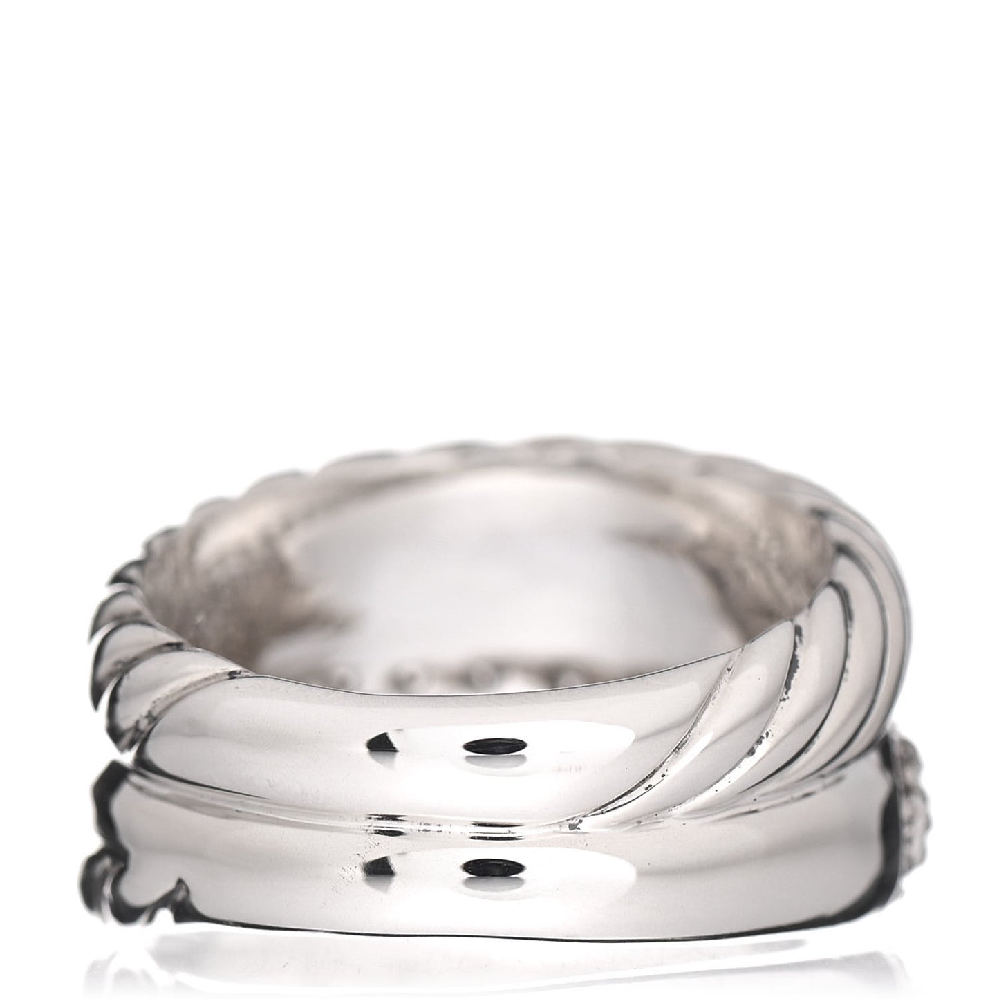 Sterling Silver Diamond Thoroughbred Cable Wrap Ring 54 7