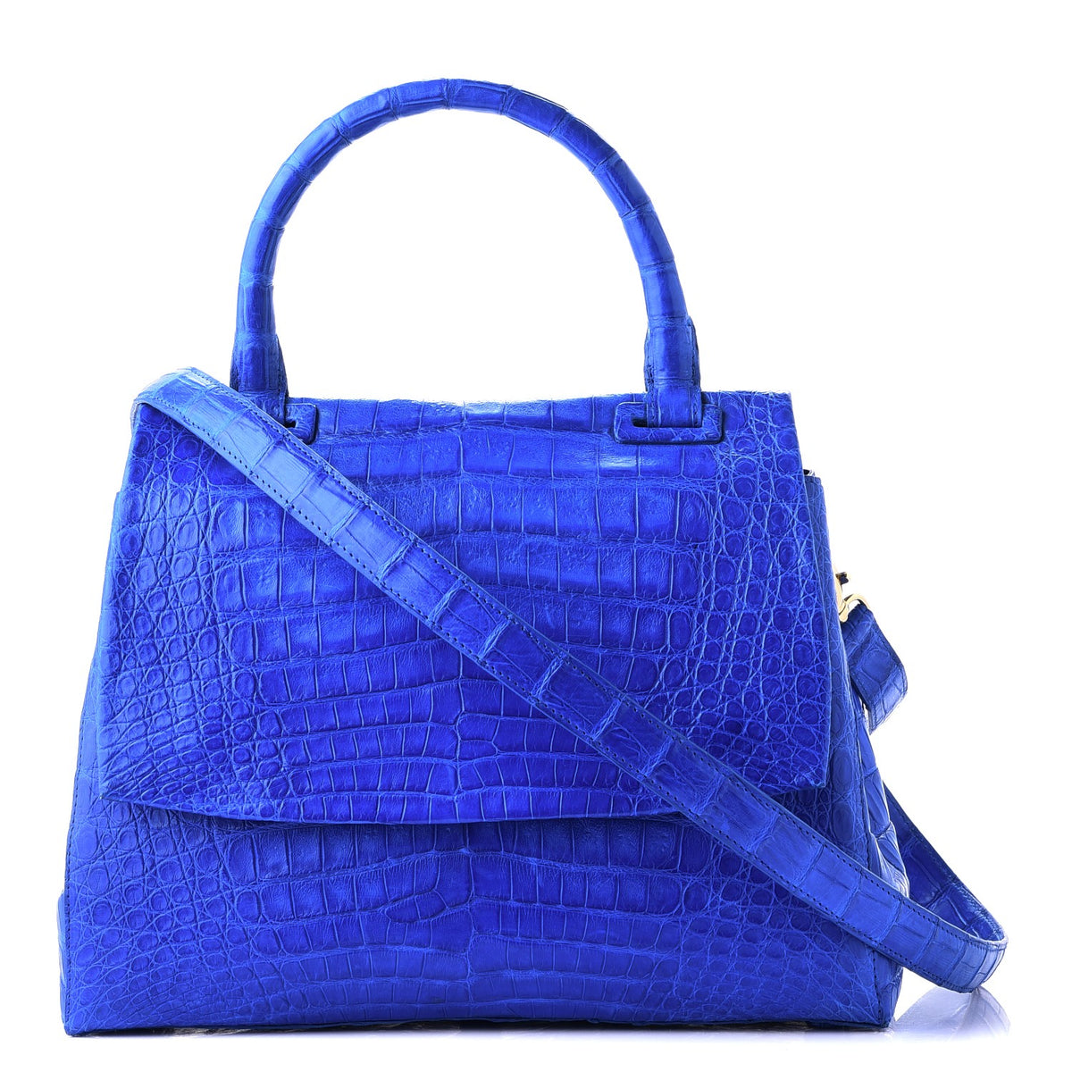 Nancy Gonzalez Matte Crocodile Top Handle Shoulder Bag Blue 1 of 13