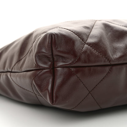 Chanel Shiny Calfskin Quilted Small Chanel 22 Dark Brown 10 of 11