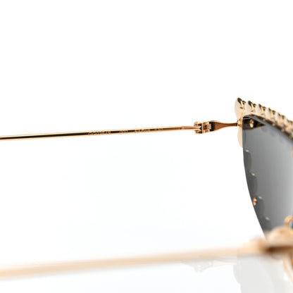 Gucci Metal Crystal Cat Eye Sunglasses GG0364S Gold 4 of 5