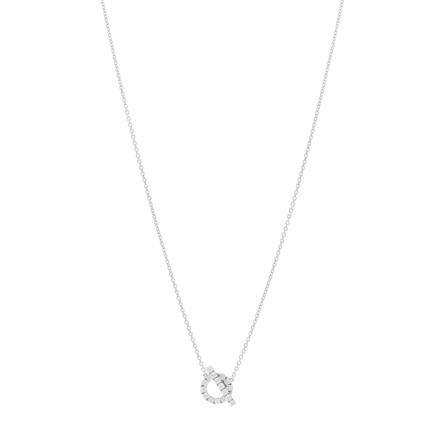 18K White Gold Diamond Finesse Pendant Necklace