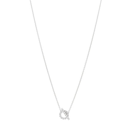 Hermes 18K White Gold Diamond Finesse Pendant Necklace 1 of 6