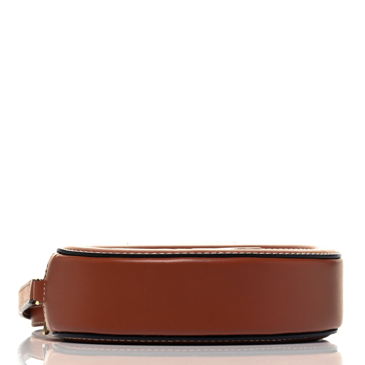 Smooth Calfskin Cuir Small Triomphe Oval Crossbody Purse Tan