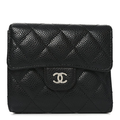 Chanel Caviar Quilted Compact Flap Wallet Black 1 of 9