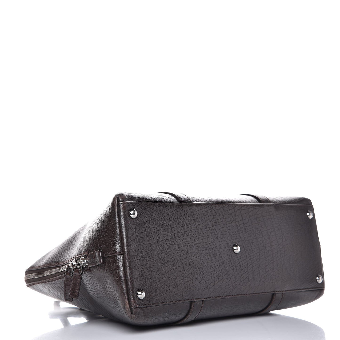 Textured Calfskin Shoulder Bag Dark Brown