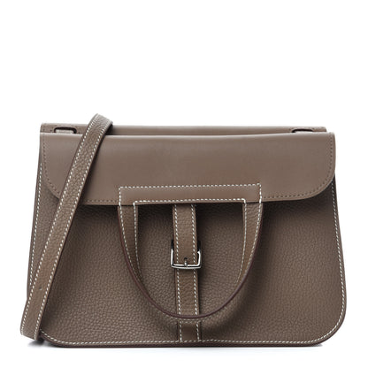 Hermes Taurillon Clemence Halzan 25 Etoupe 1 of 11