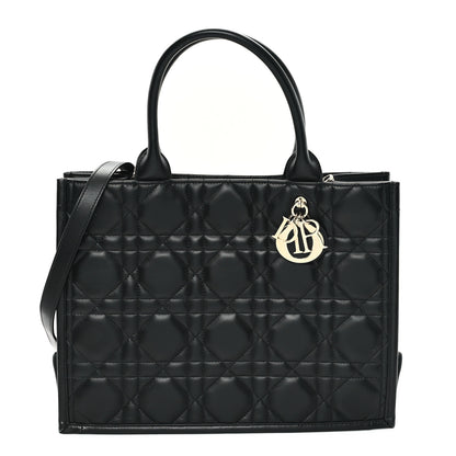 Christian Dior Calfskin Macro Cannage Medium Book Tote Black 1 of 12