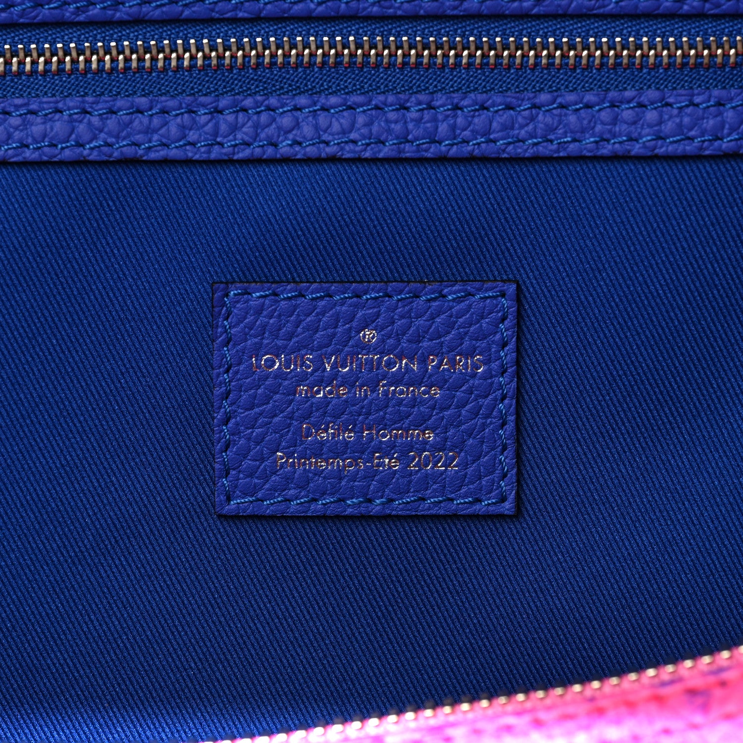 Louis Vuitton Taurillon Illusion Keepall Bandouliere 50 Bleu Rose 6 of 9
