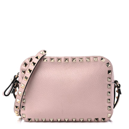 Valentino Garavani Pebbled Calfskin Rockstud Camera Crossbody Bag Poudre 1 of 11