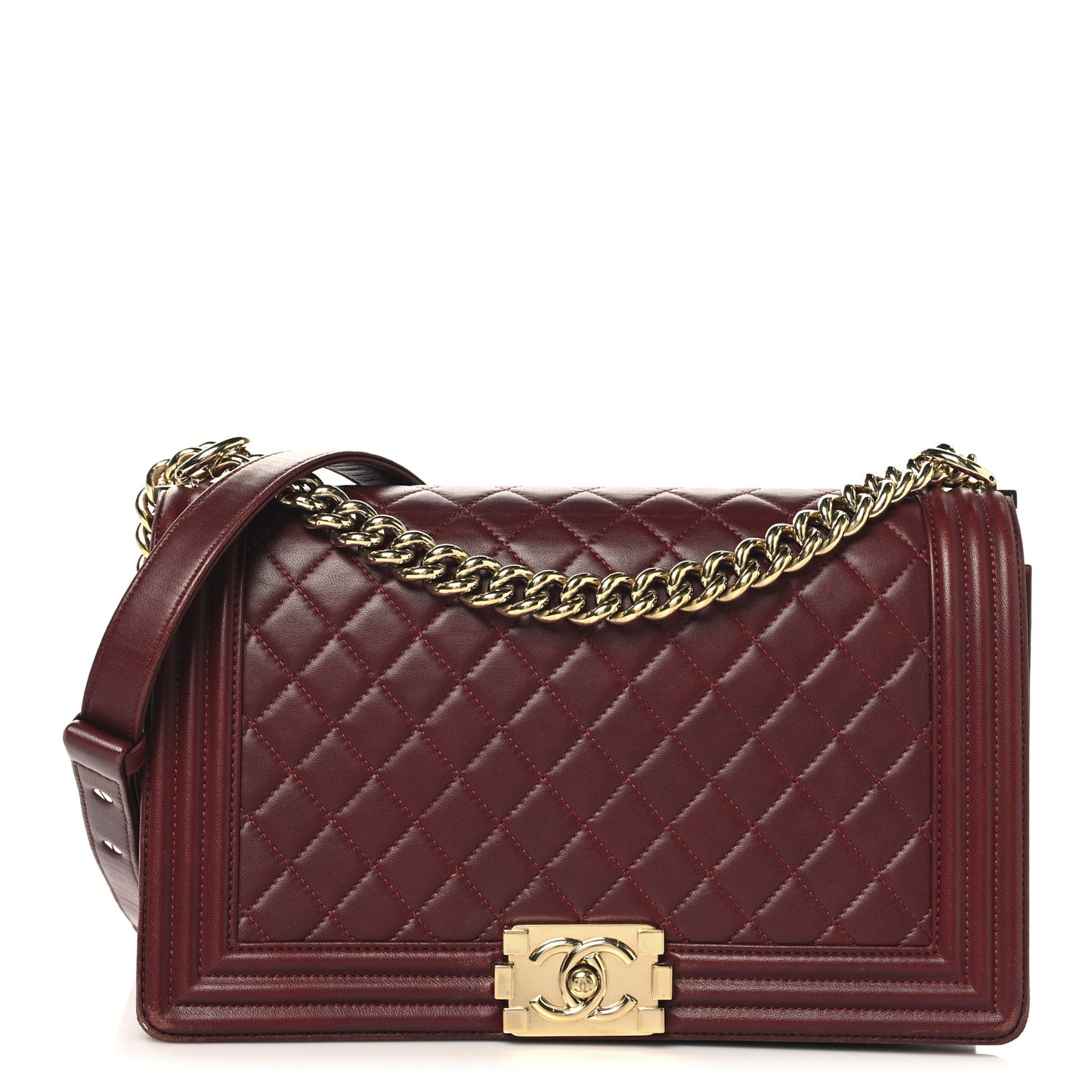 Lambskin Quilted New Medium Boy Flap Red