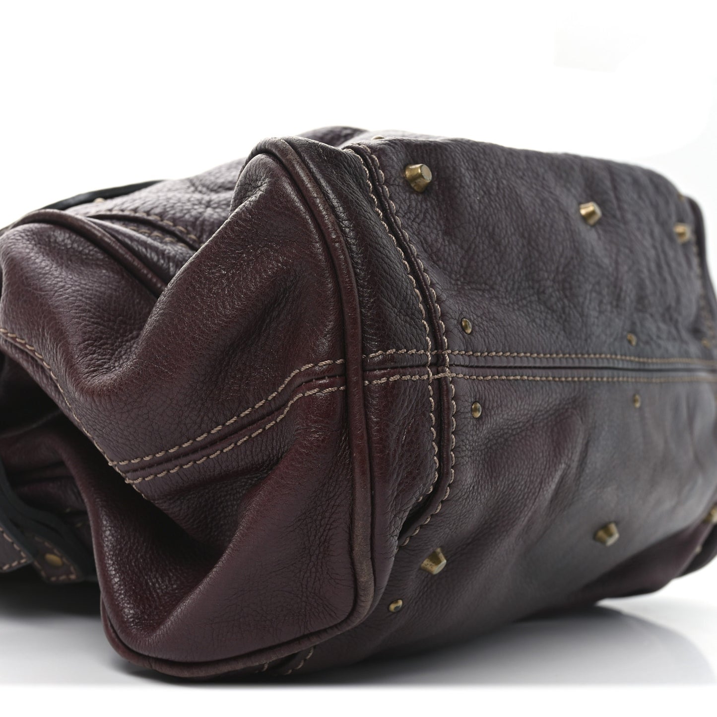 Grained Calfskin Paddington Tote Burgundy