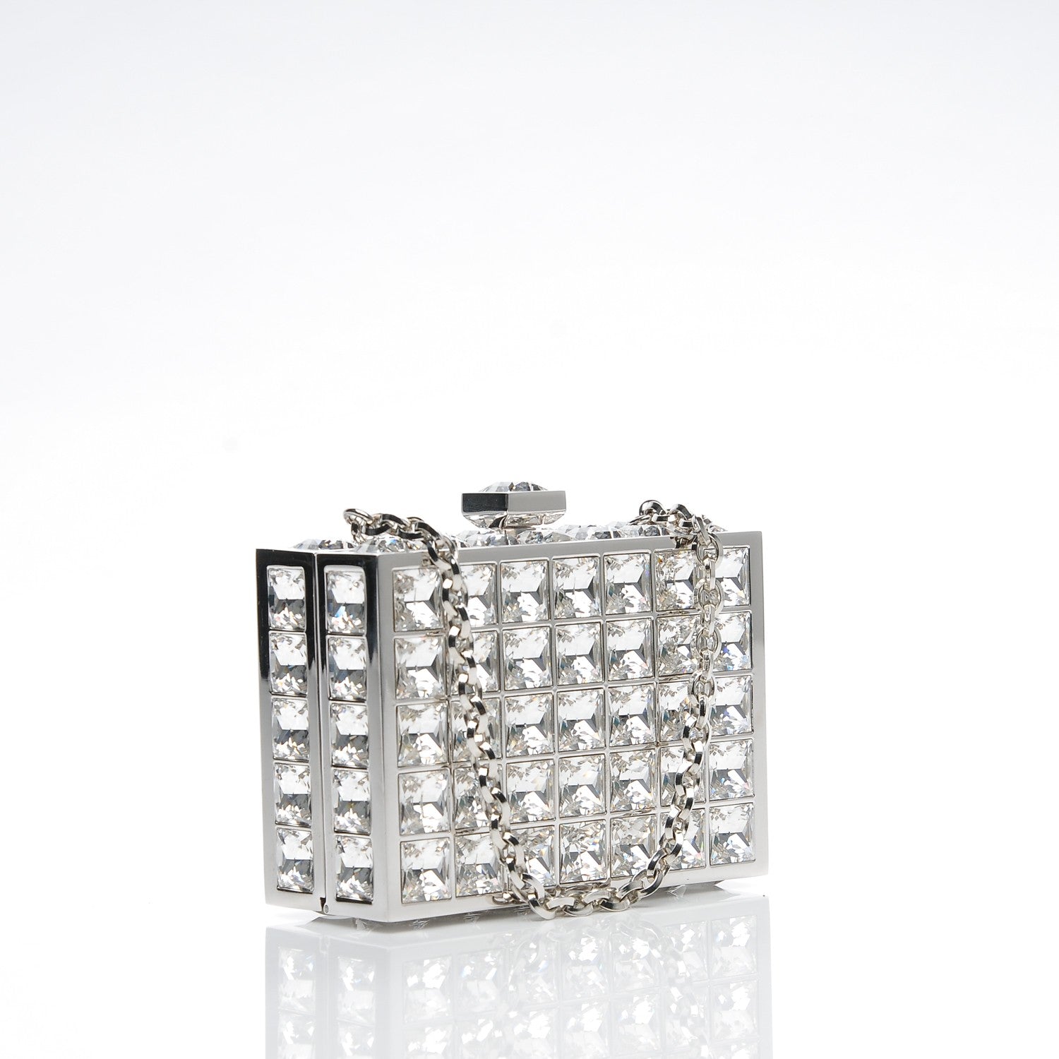 Judith Leiber Crystal Box Clutch Silver 4 of 7