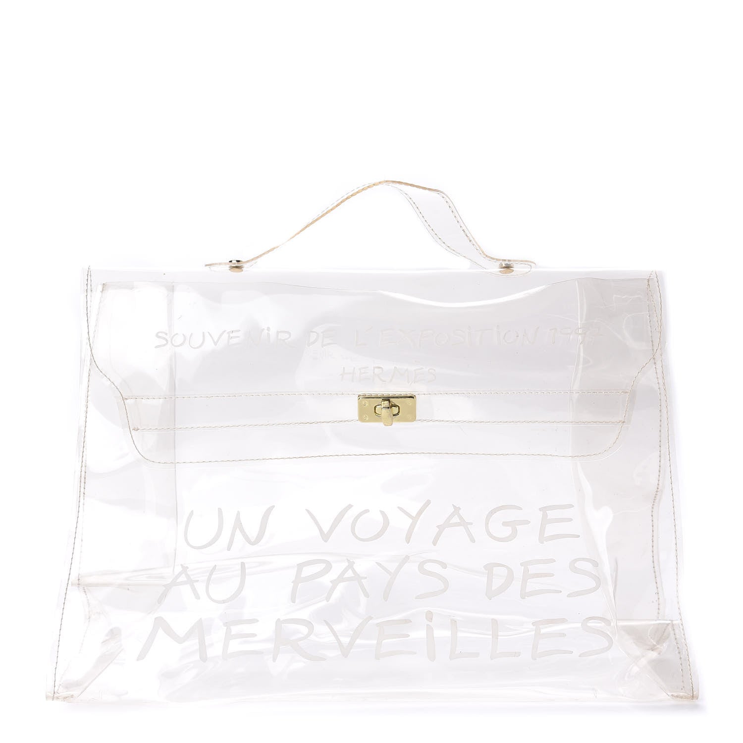 Hermes Vinyl Souvenir De L'Exposition Kelly Transparent 1 of 9