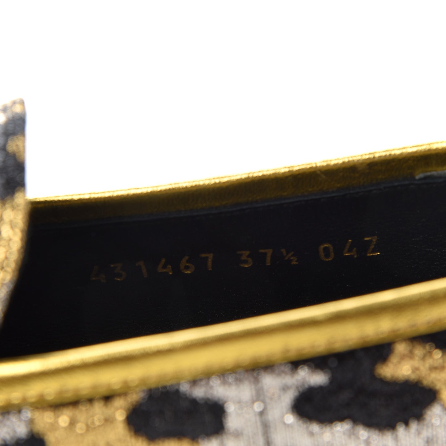 Jacquard Leopard Print Horsebit Womens Jordaan Loafers 37.5 Gold