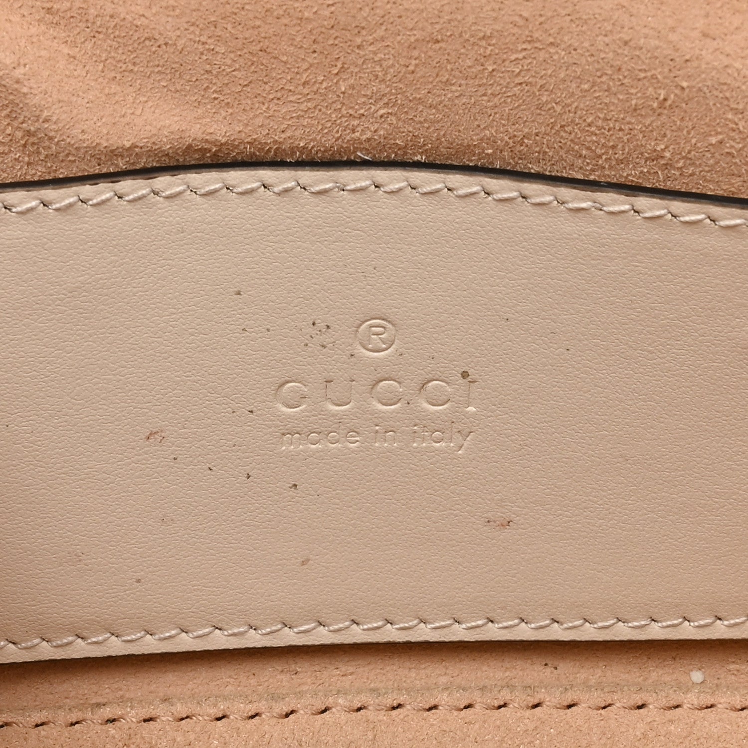 Gucci Calfskin Matelasse Chevron Mini GG Marmont Top Handle Bag Mystic White 6 of 15