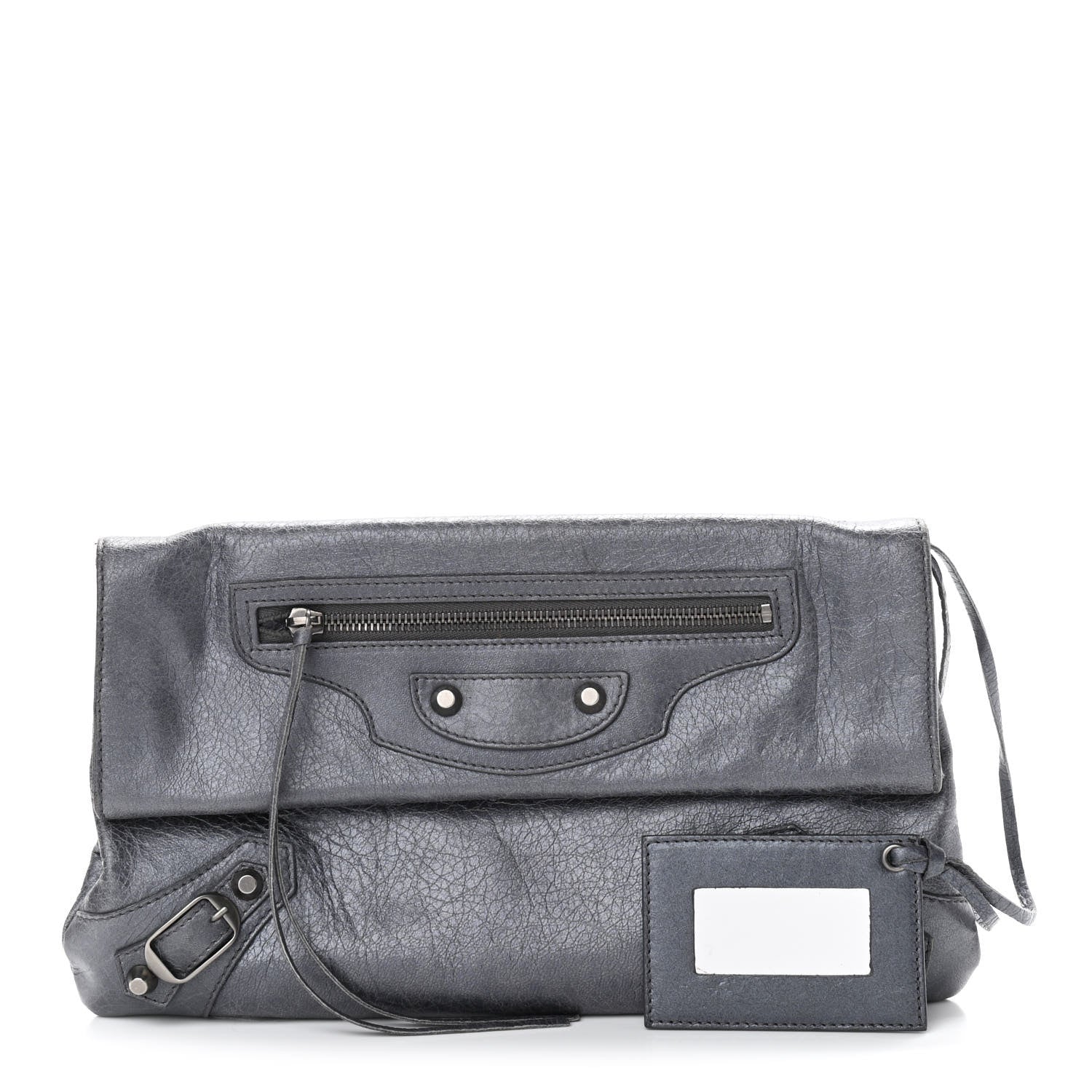 Balenciaga Metallic Agneau Envelope Clutch Anthracite 1 of 9