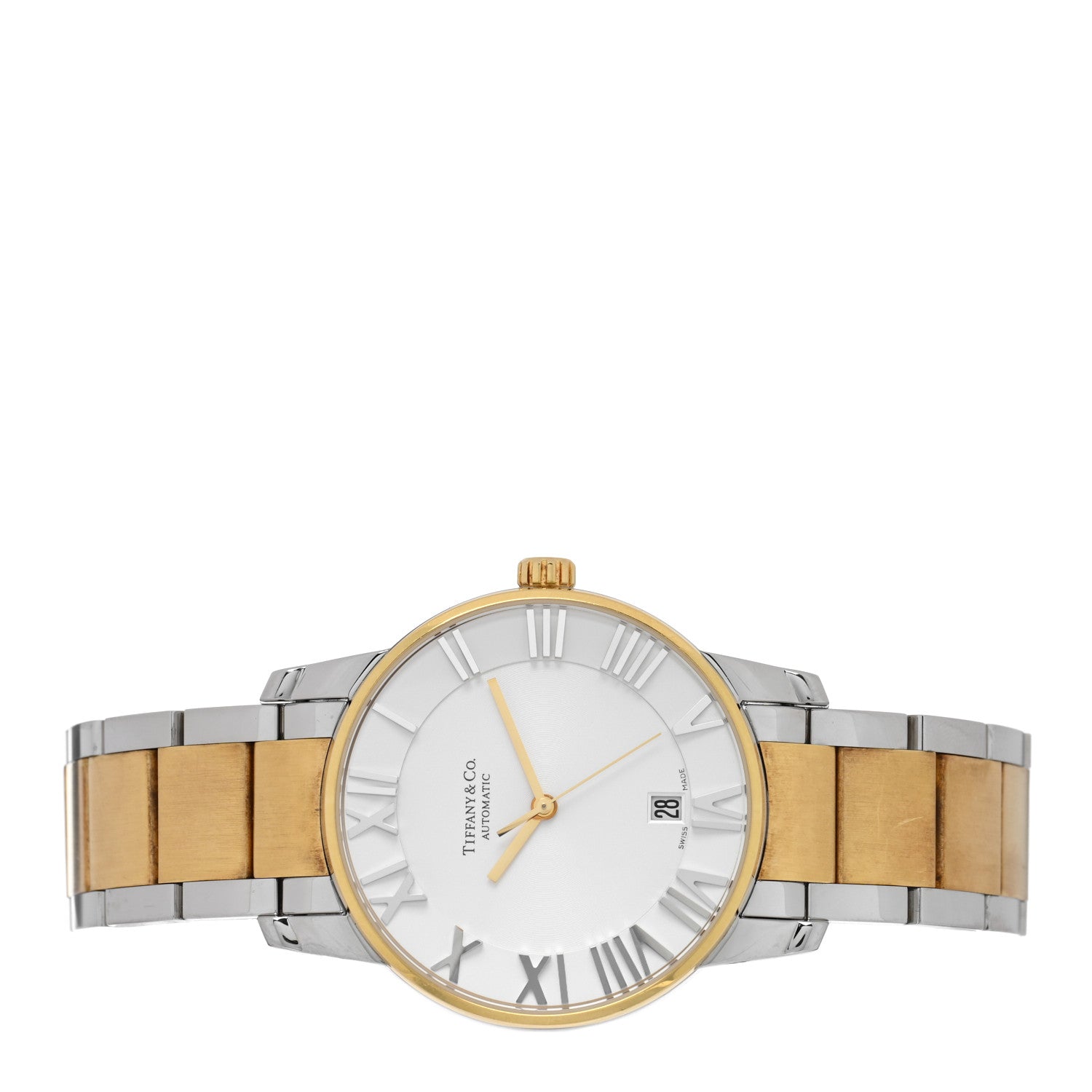 Tiffany Stainless Steel 18K Yellow Gold 37mm Atlas 3-Hand Automatic Watch 2 of 4