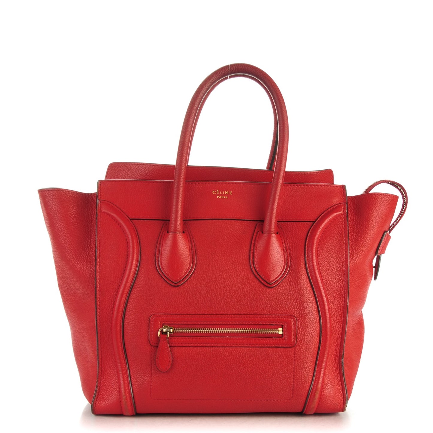Drummed Calfskin Mini Luggage Coquelicot