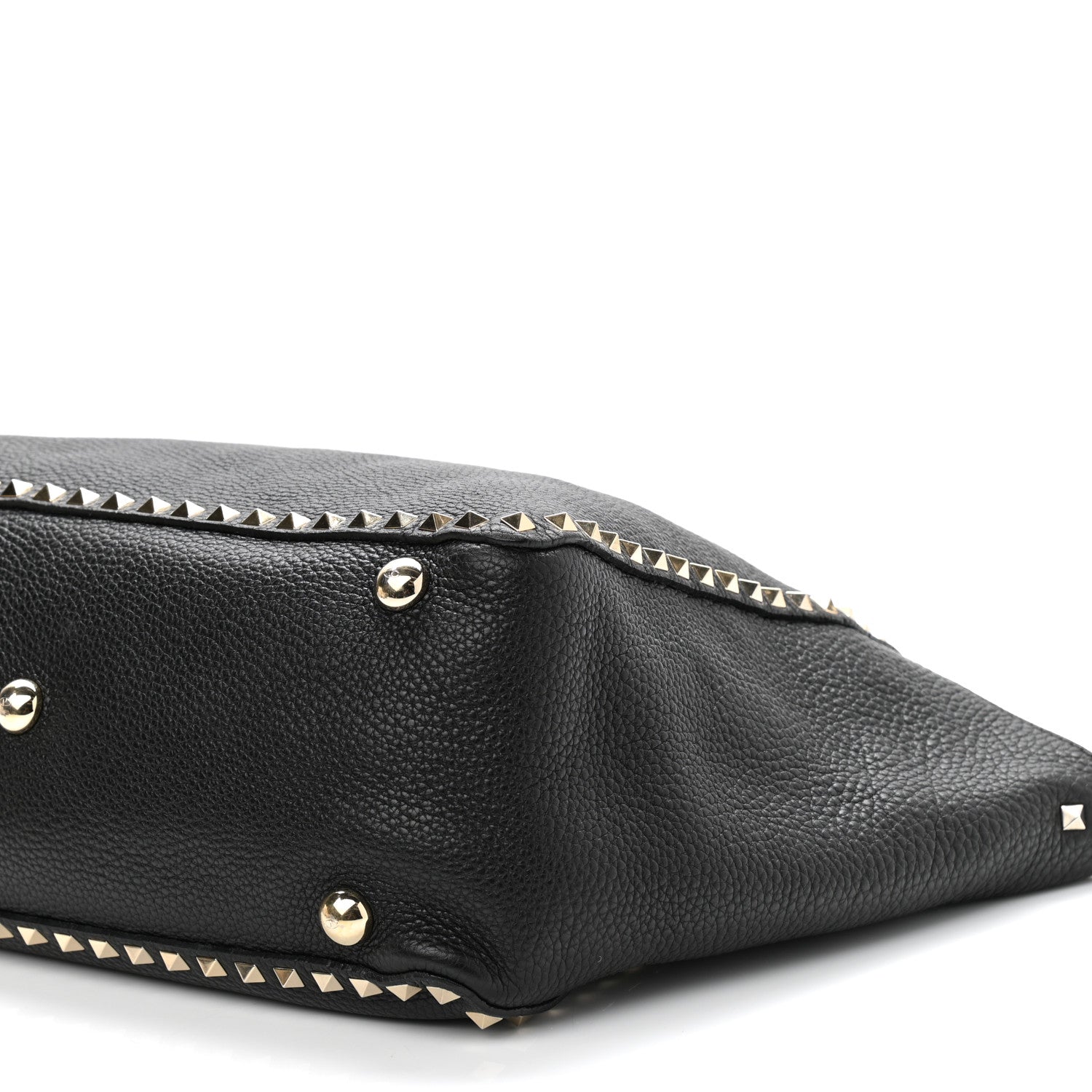 Valentino Garavani Pebbled Calfskin Medium Rockstud Tote Black 10 of 10