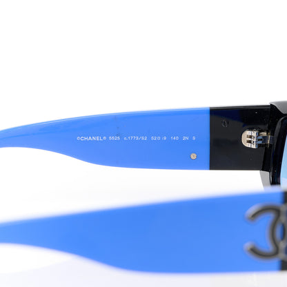 Chanel Acetate Rectangle Sunglasses 5525 Black Blue 5 of 8