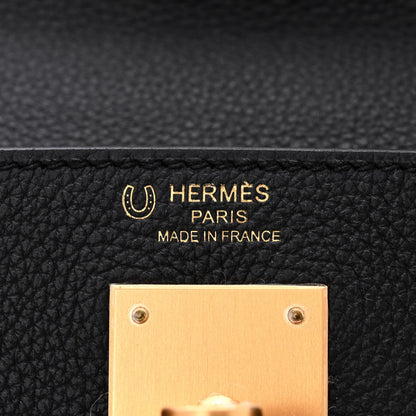 Hermes Togo Horseshoe Kelly Retourne 28 Black Vert Fonce 6 of 11