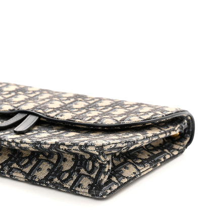 Christian Dior Oblique Saddle Chain Pouch Blue 9 of 9