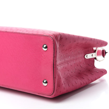 Louis Vuitton Ostrich Capucines MM Currant 7 of 11
