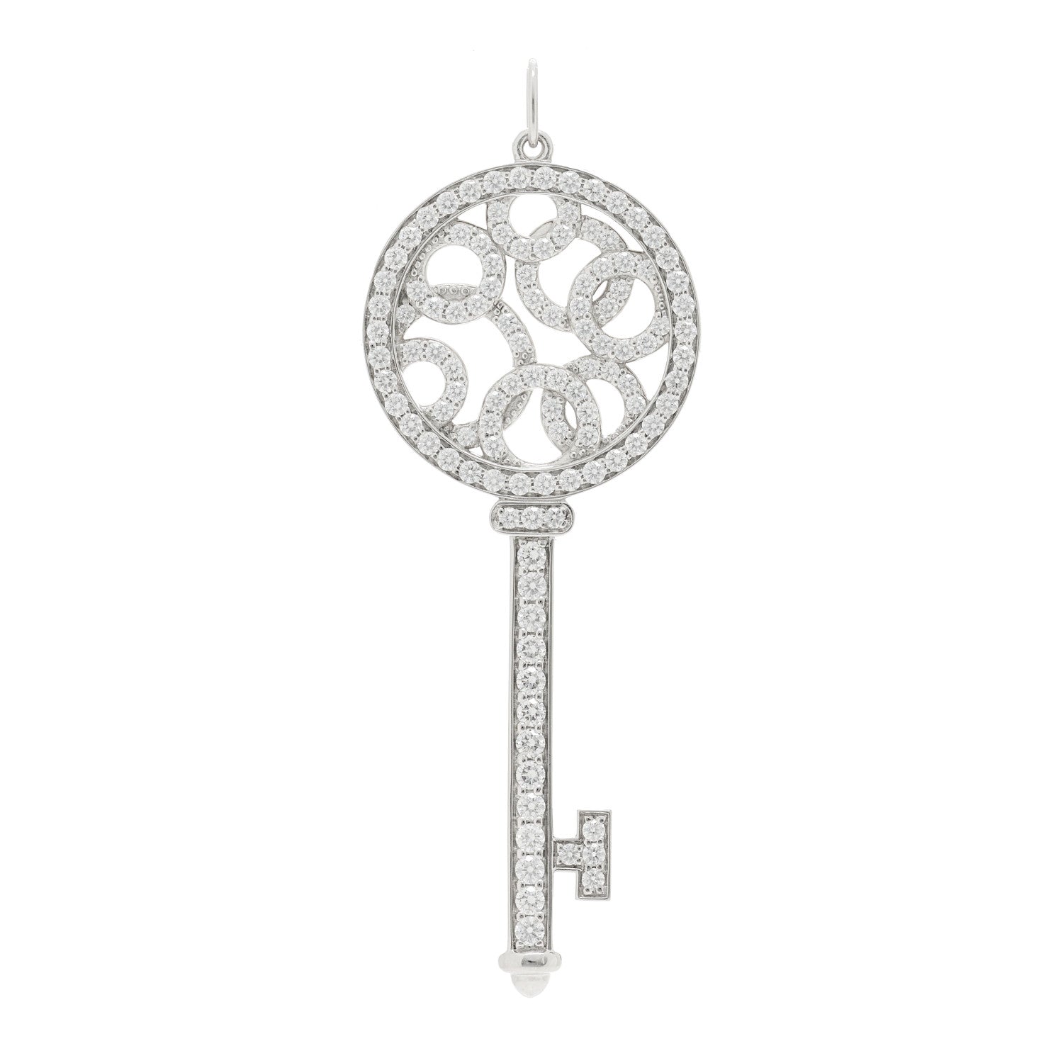 Tiffany Platinum Diamond Bubbles Key Pendant 1 of 4