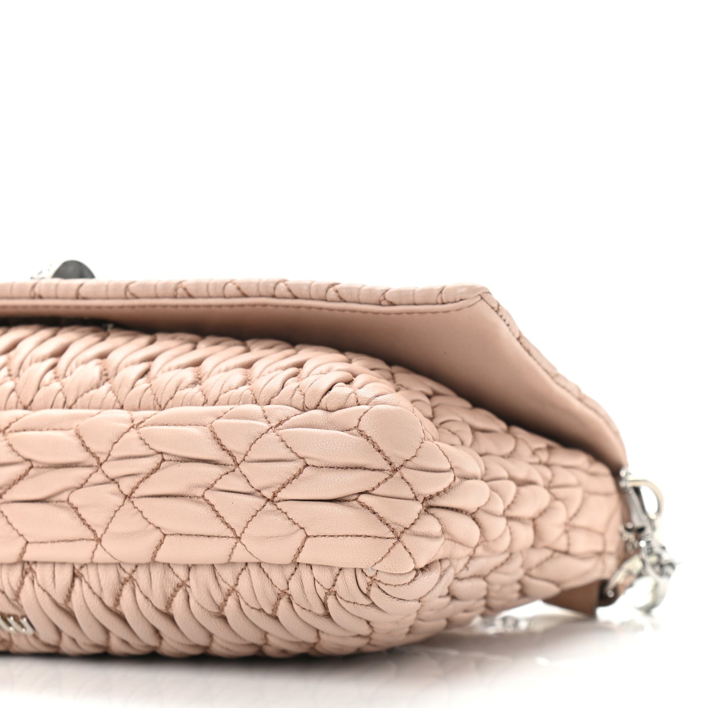 Nappa Matelasse Crystal Flap Clutch Cammeo