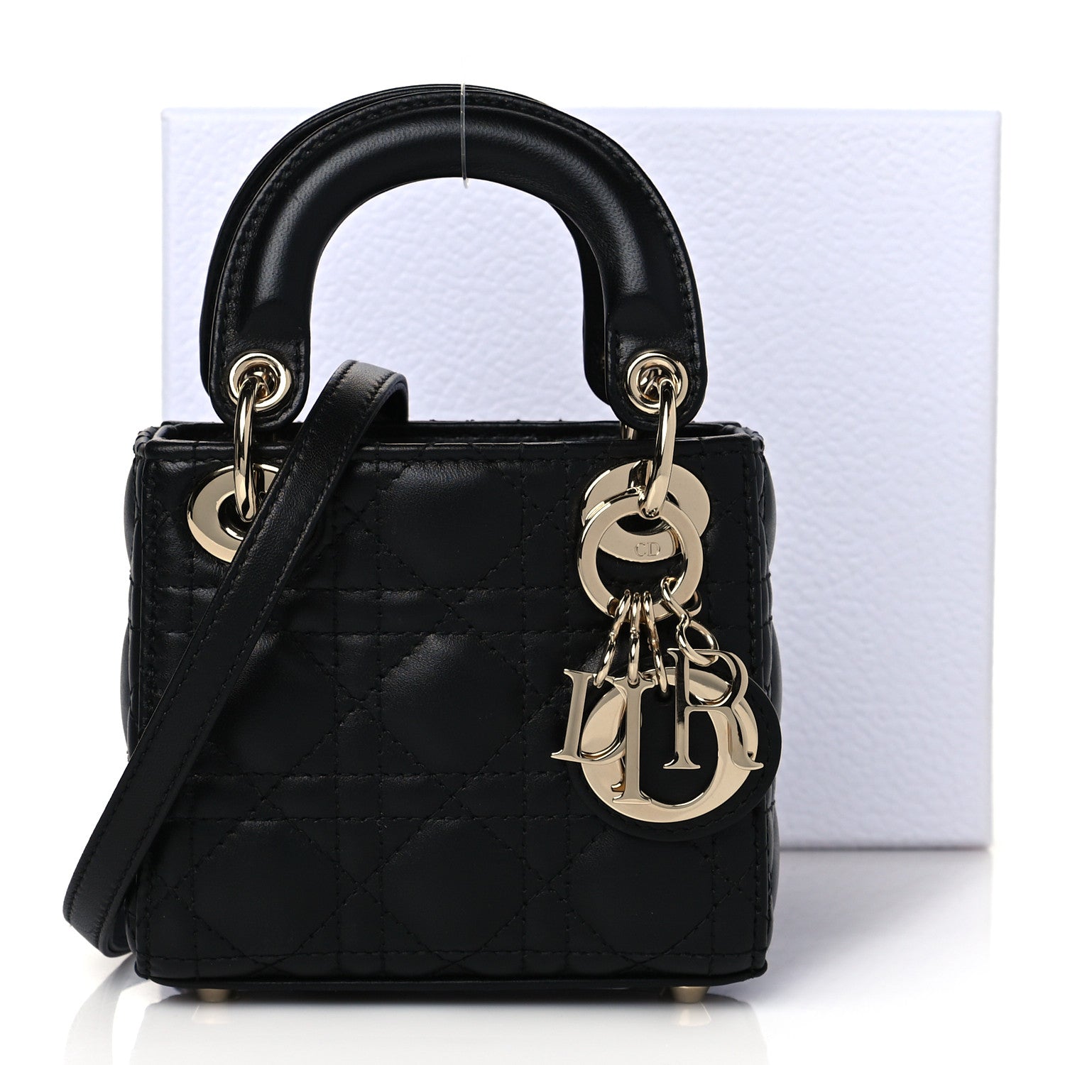 Christian Dior Lambskin Cannage Micro Lady Dior Black 11 of 11