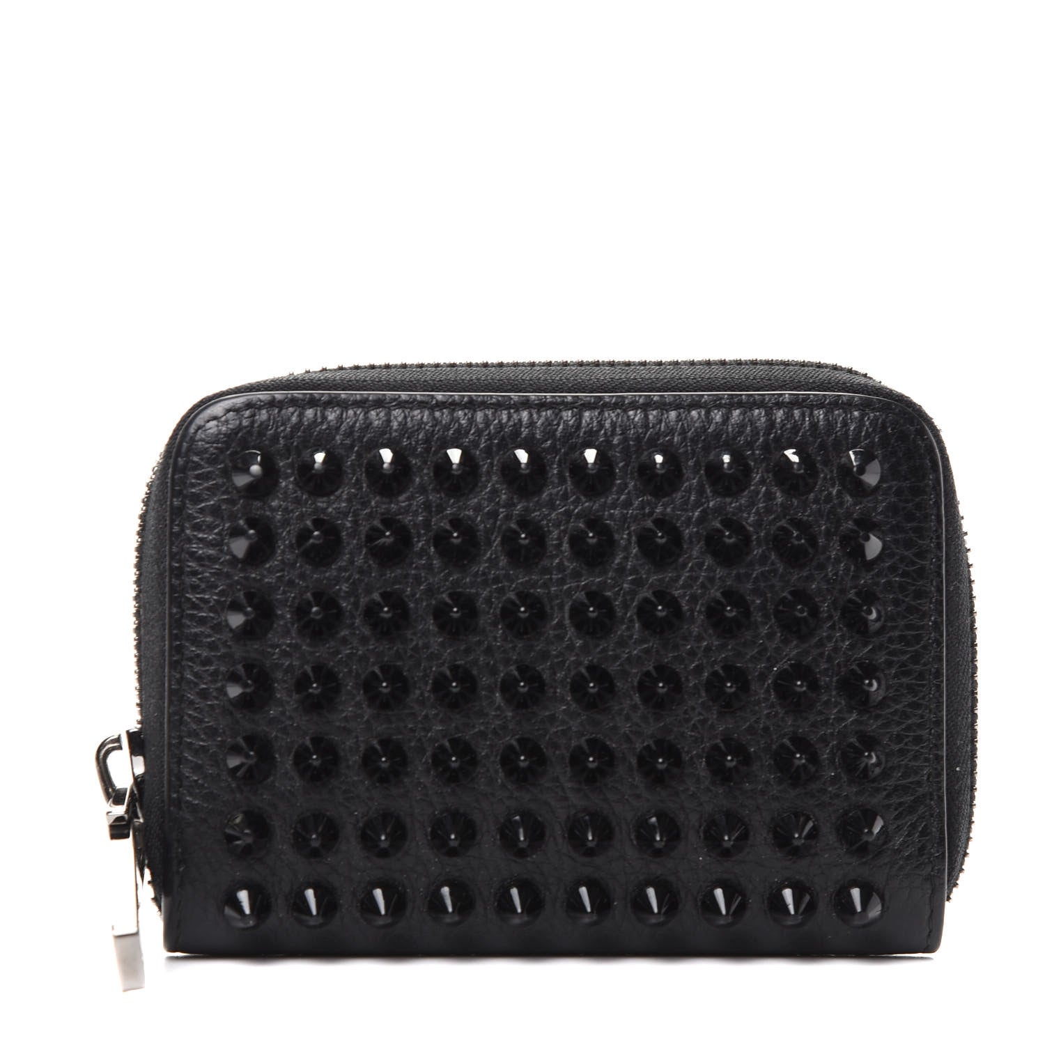 Christian Louboutin Calfskin Spiked Panettone Coin Purse Black 1 of 7